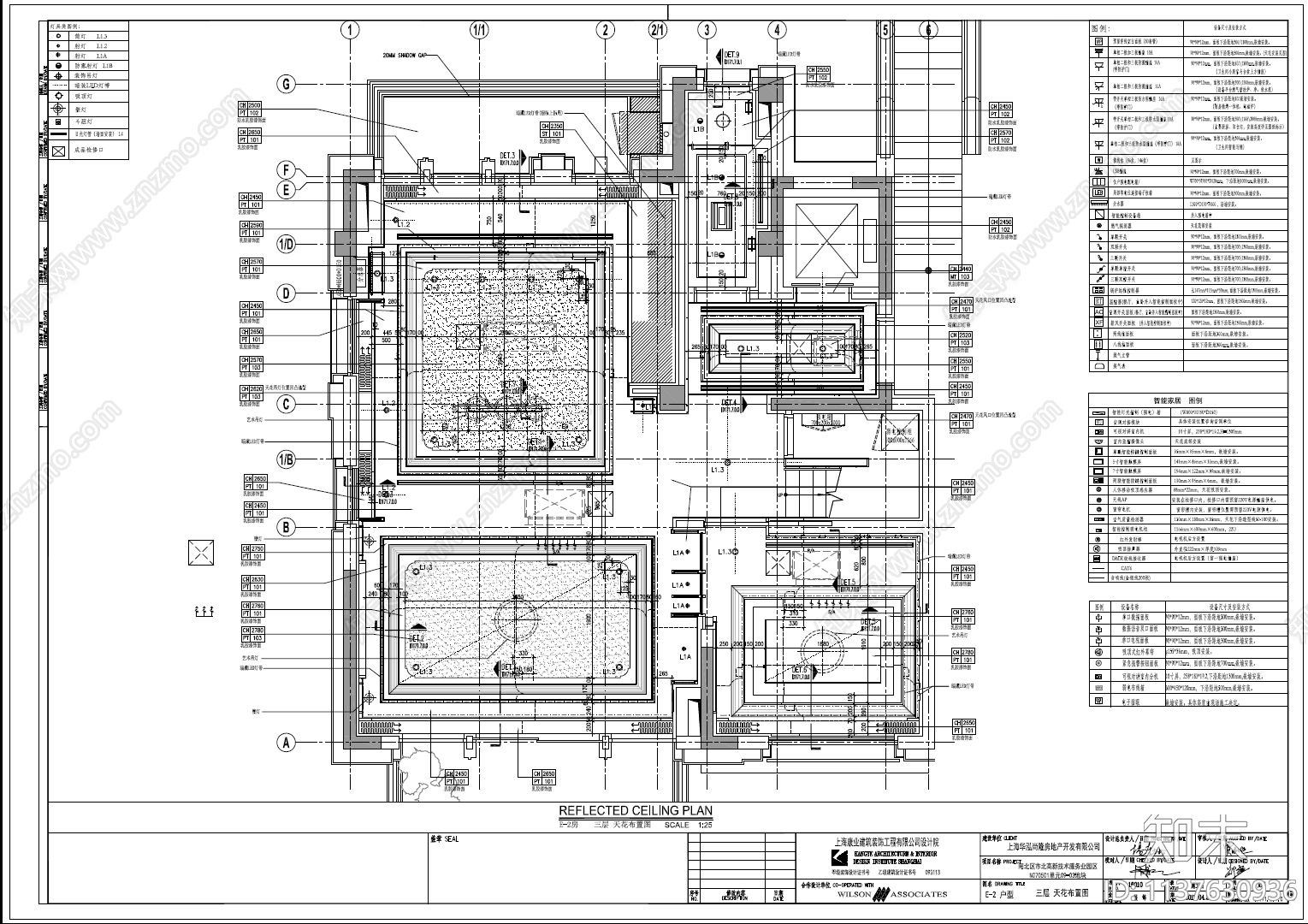 叠拼别墅室内cad施工图下载【ID:1137630936】