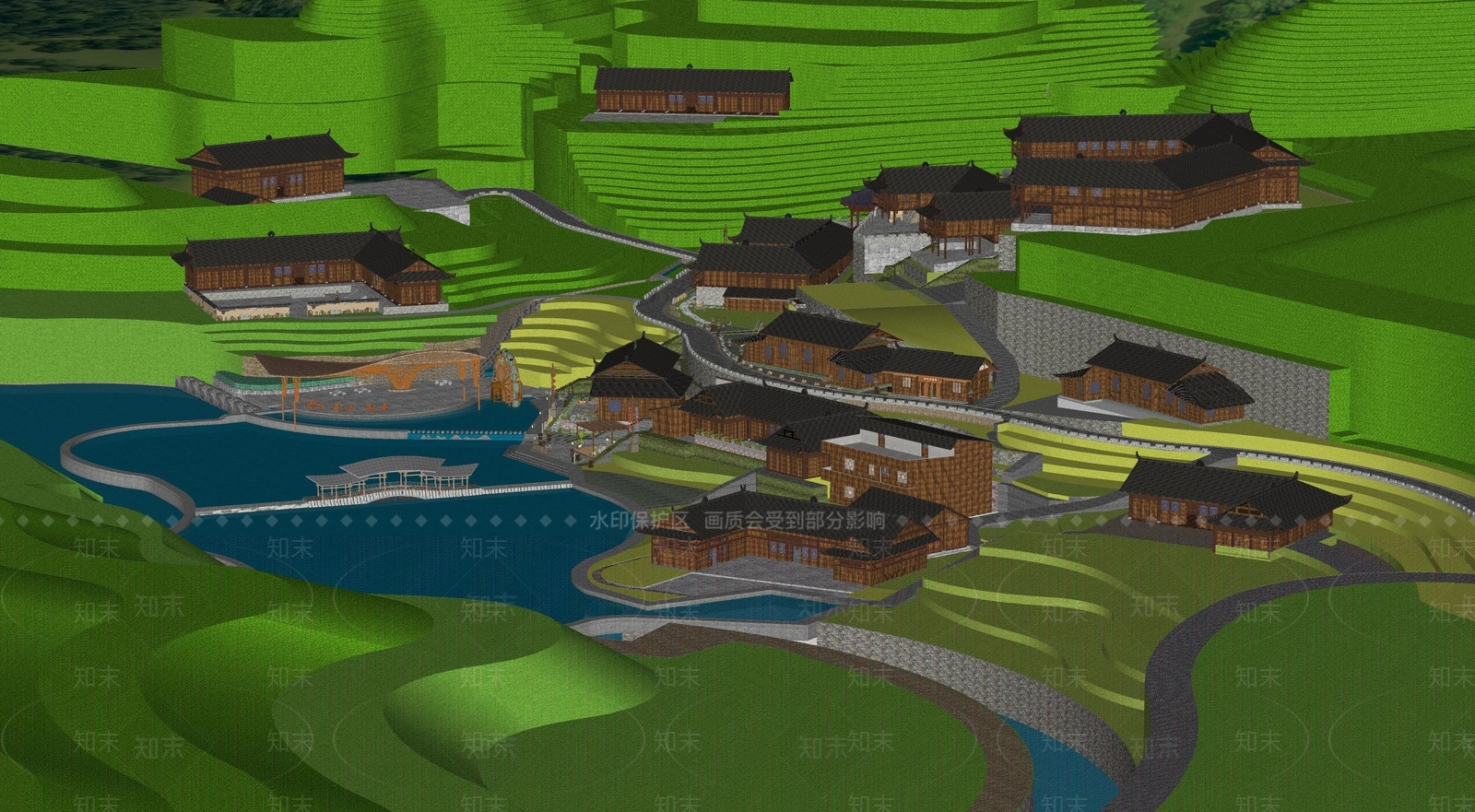 现代乡村公园SU模型下载【ID:1137644355】