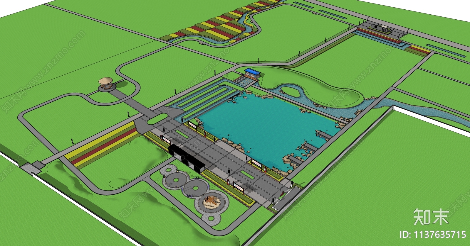 现代乡村公园SU模型下载【ID:1137635715】