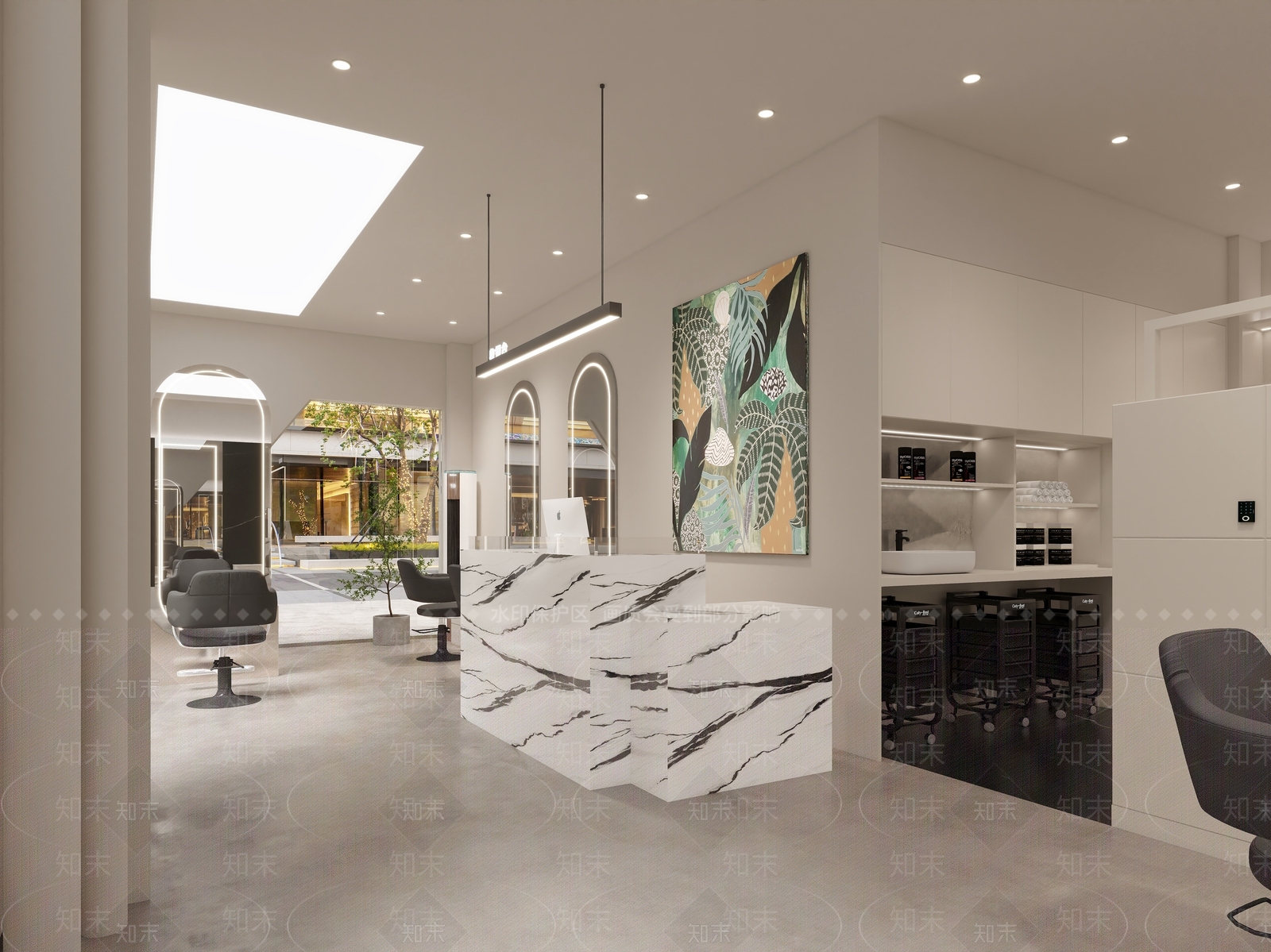 现代美发店3D模型下载【ID:1137637993】