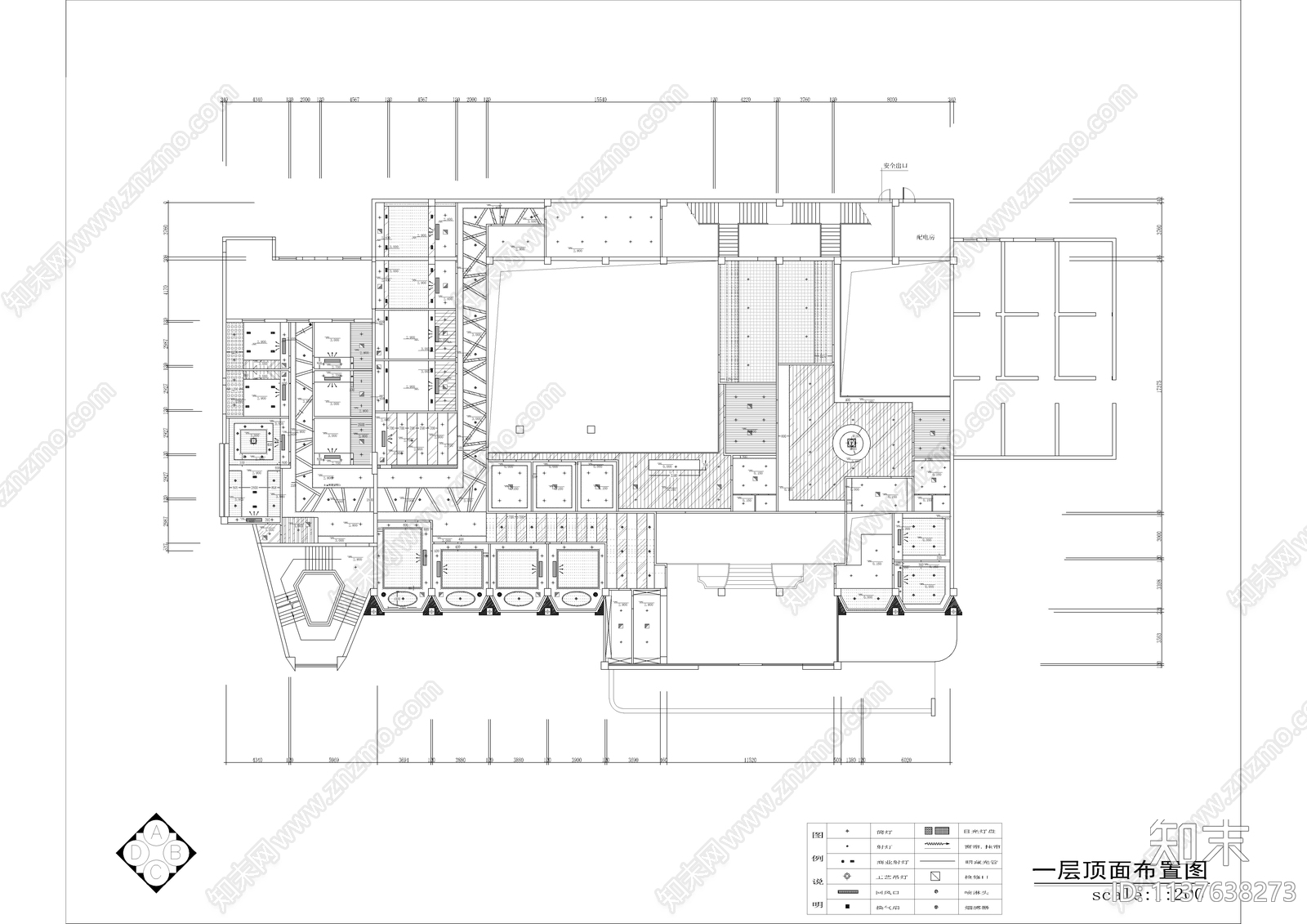 某大型浴场会馆室内装修cad施工图下载【ID:1137638273】