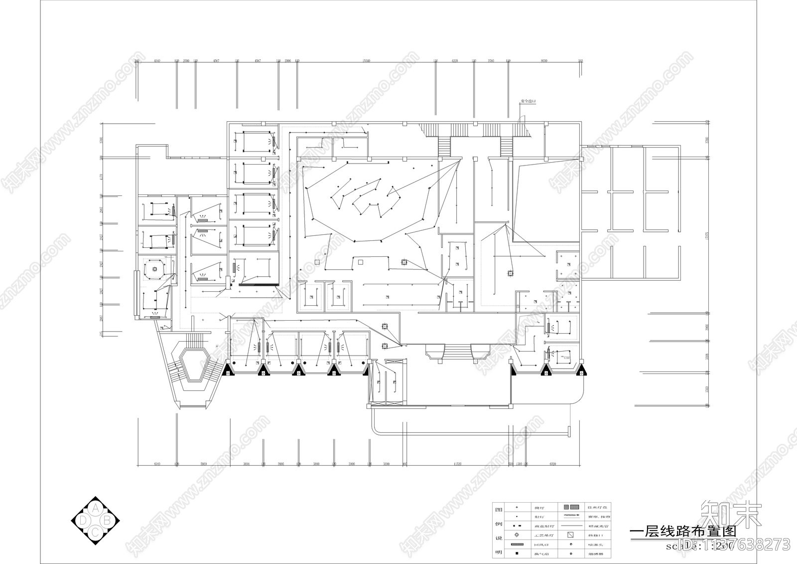 某大型浴场会馆室内装修cad施工图下载【ID:1137638273】