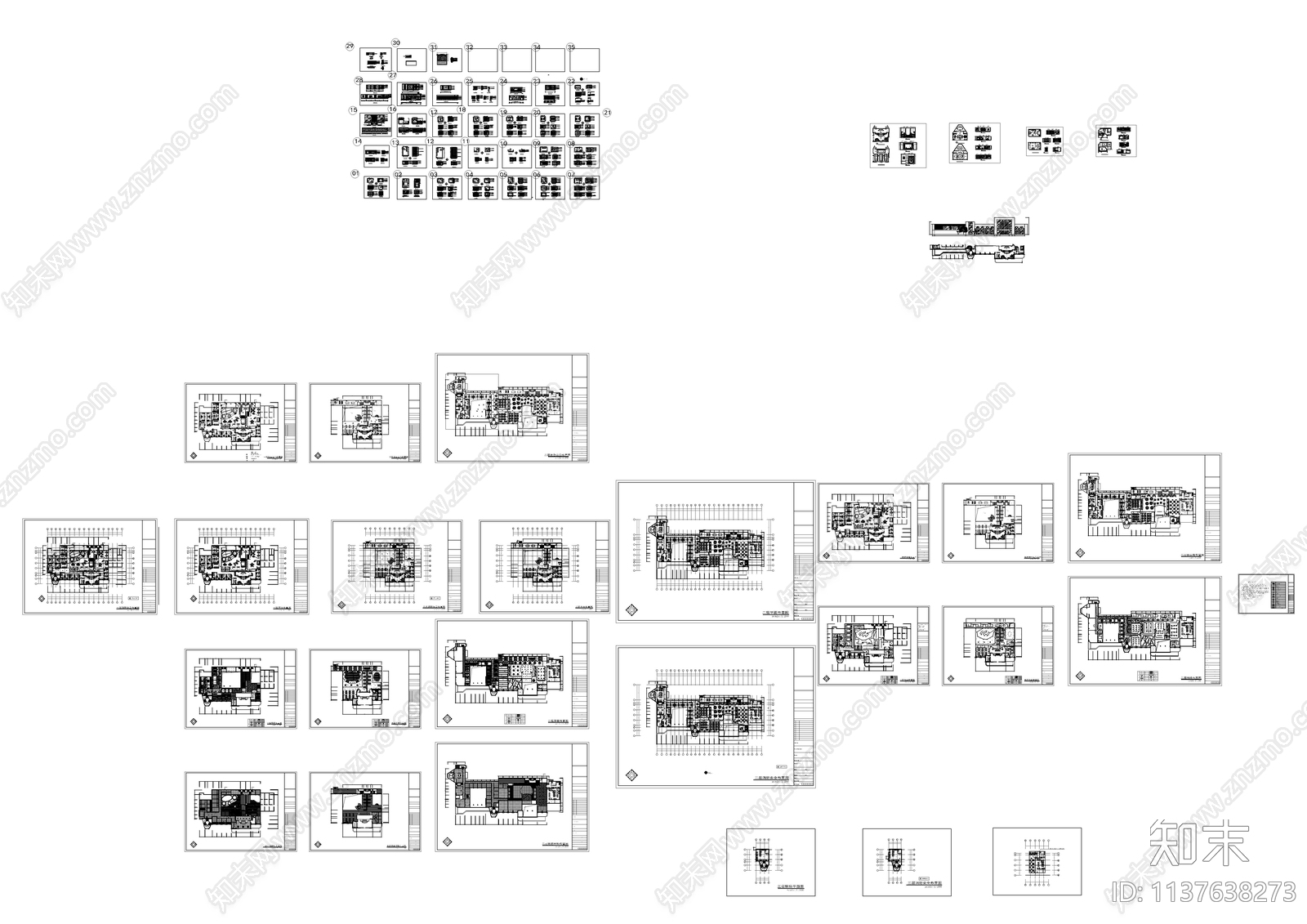 某大型浴场会馆室内装修cad施工图下载【ID:1137638273】