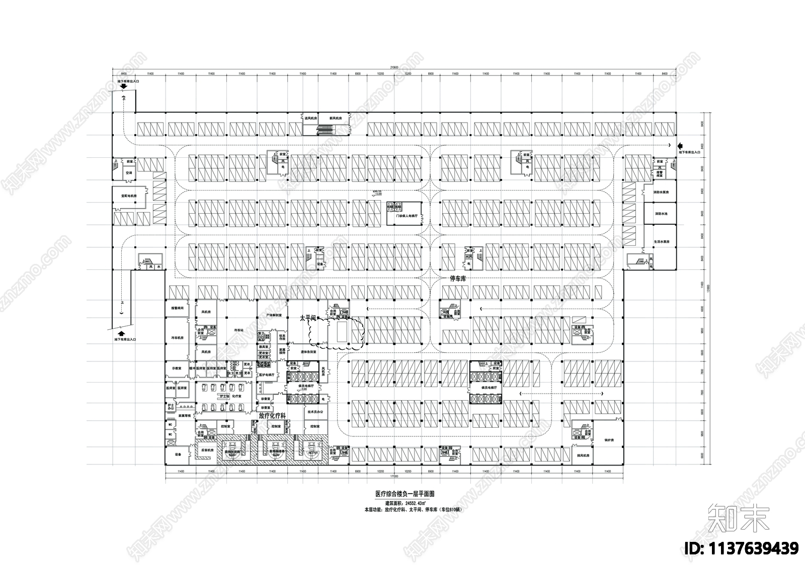 医院建筑cad施工图下载【ID:1137639439】