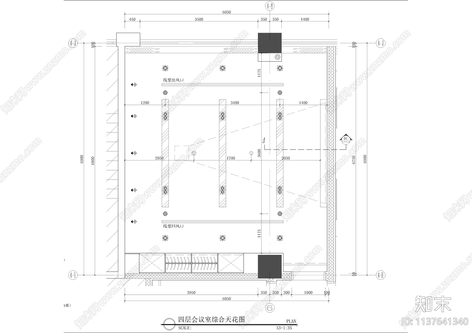 40平会议室cad施工图下载【ID:1137641340】