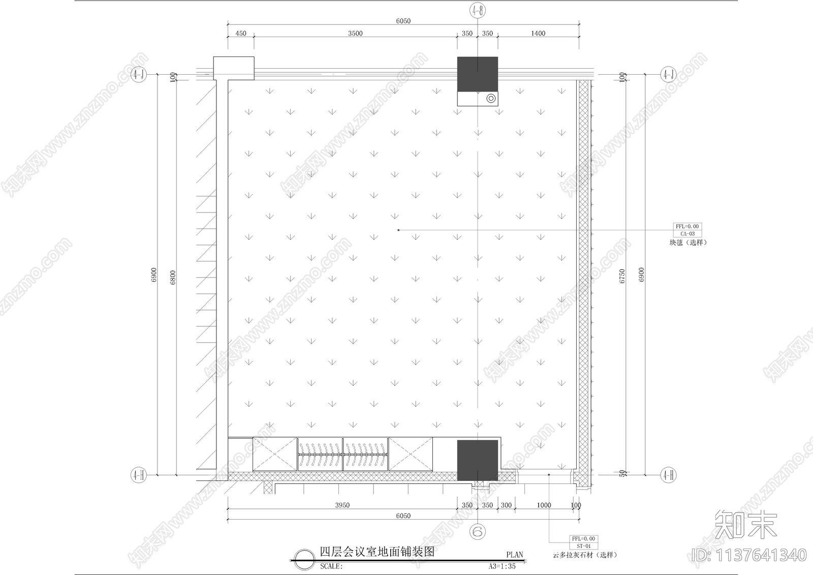 40平会议室cad施工图下载【ID:1137641340】