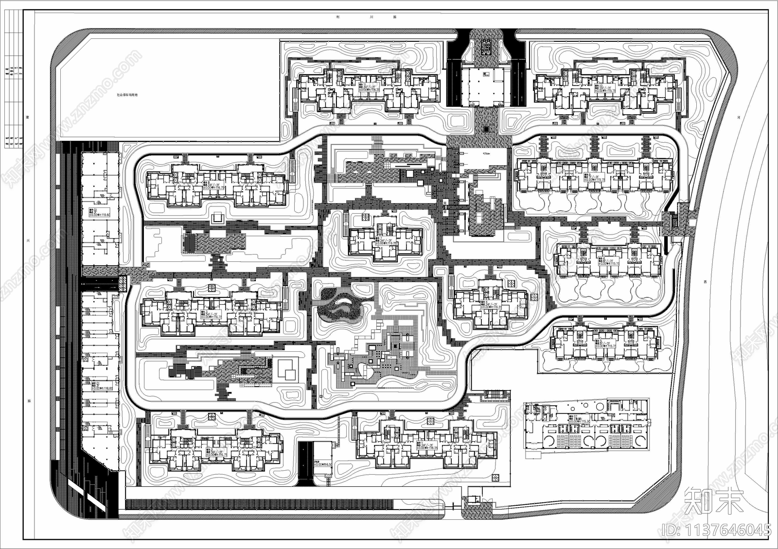 郑州永威城书香庭全套住宅大区景观施工图下载【ID:1137646045】