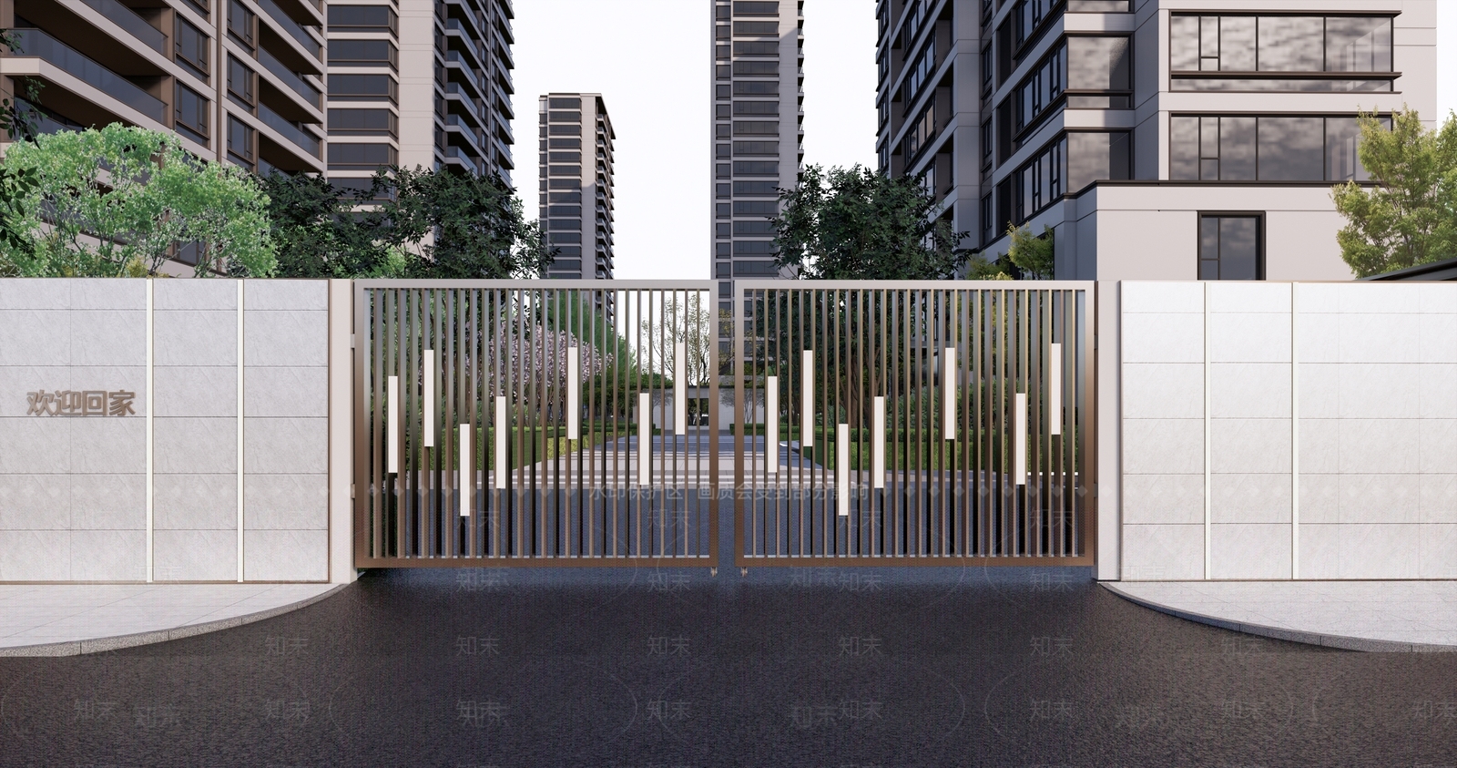 现代消防铁艺门SU模型下载【ID:1137647609】