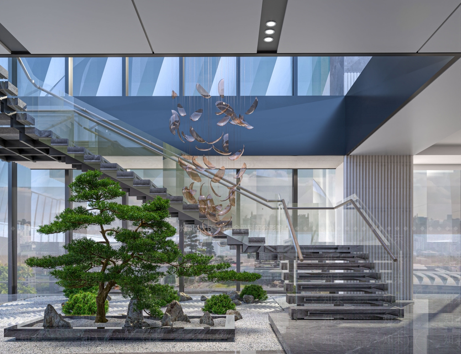 现代楼梯间3D模型下载【ID:1137829521】