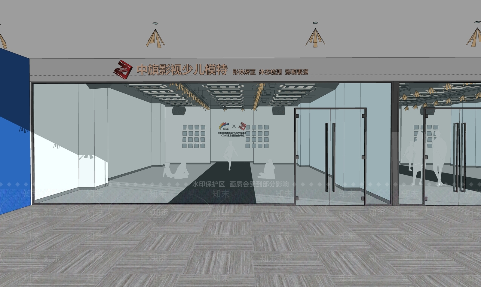 现代模特学校教室SU模型下载【ID:1137663878】