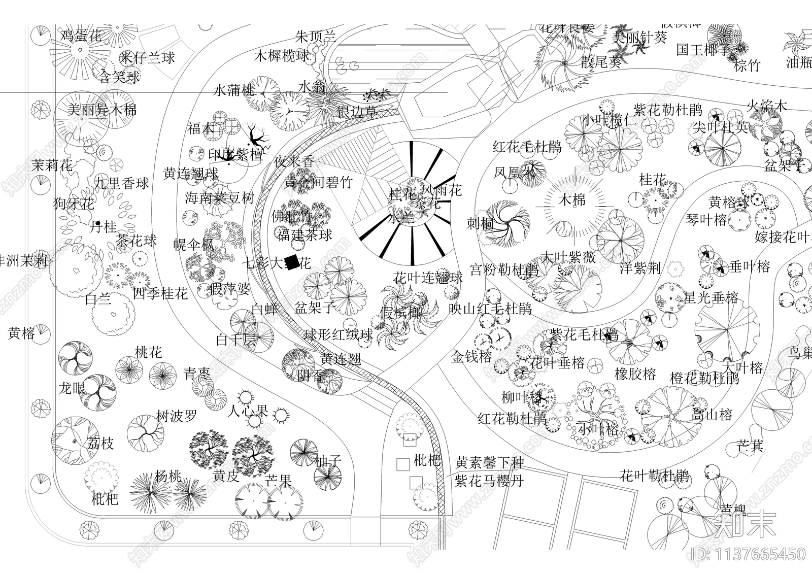 公园景观cad施工图下载【ID:1137665450】
