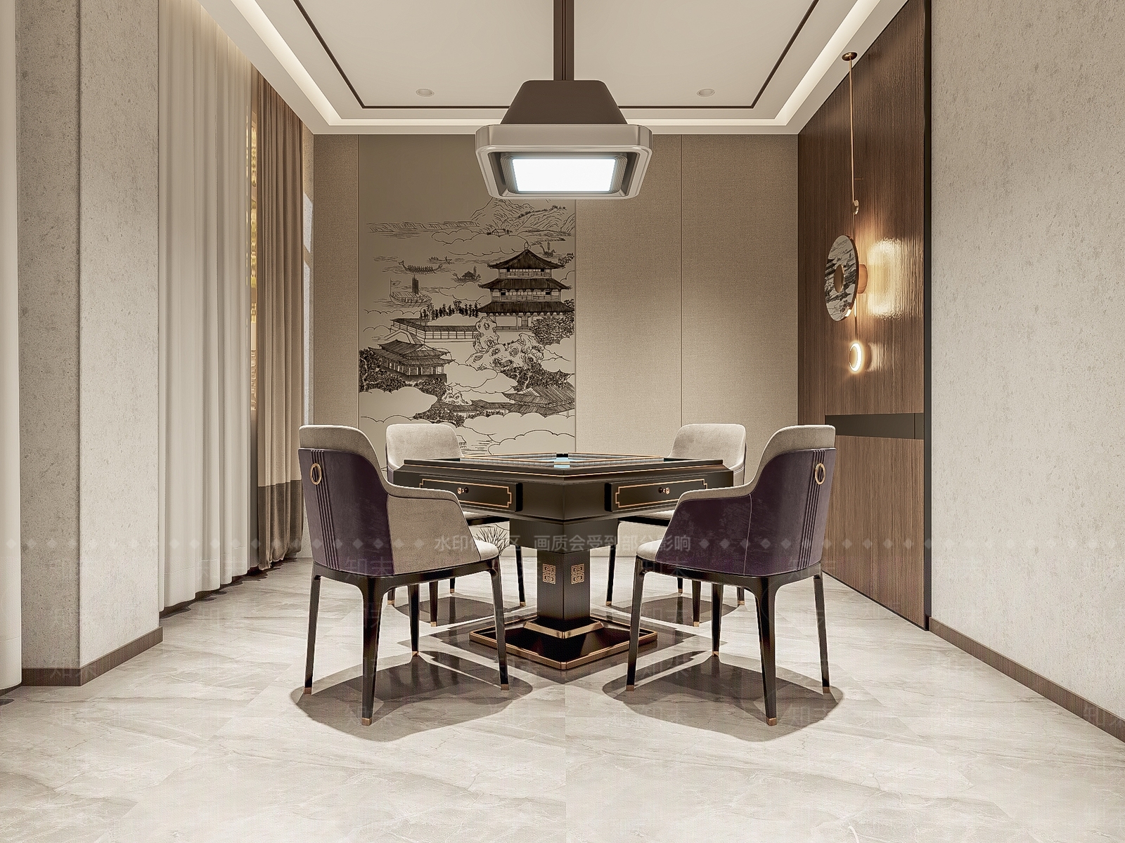 新中式棋牌室小包3D模型下载【ID:1137668386】