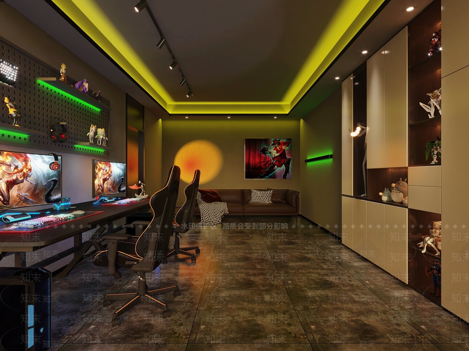 现代电竞房3D模型下载【ID:1137672148】