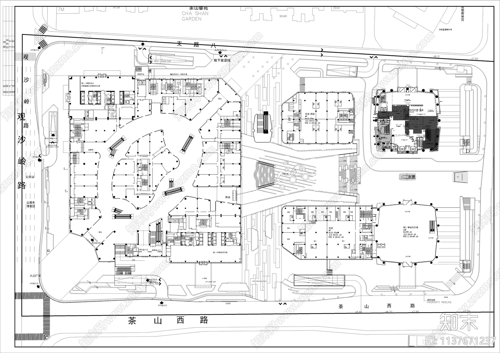 商业综合体办公产业园全套景观cad施工图下载【ID:1137671237】