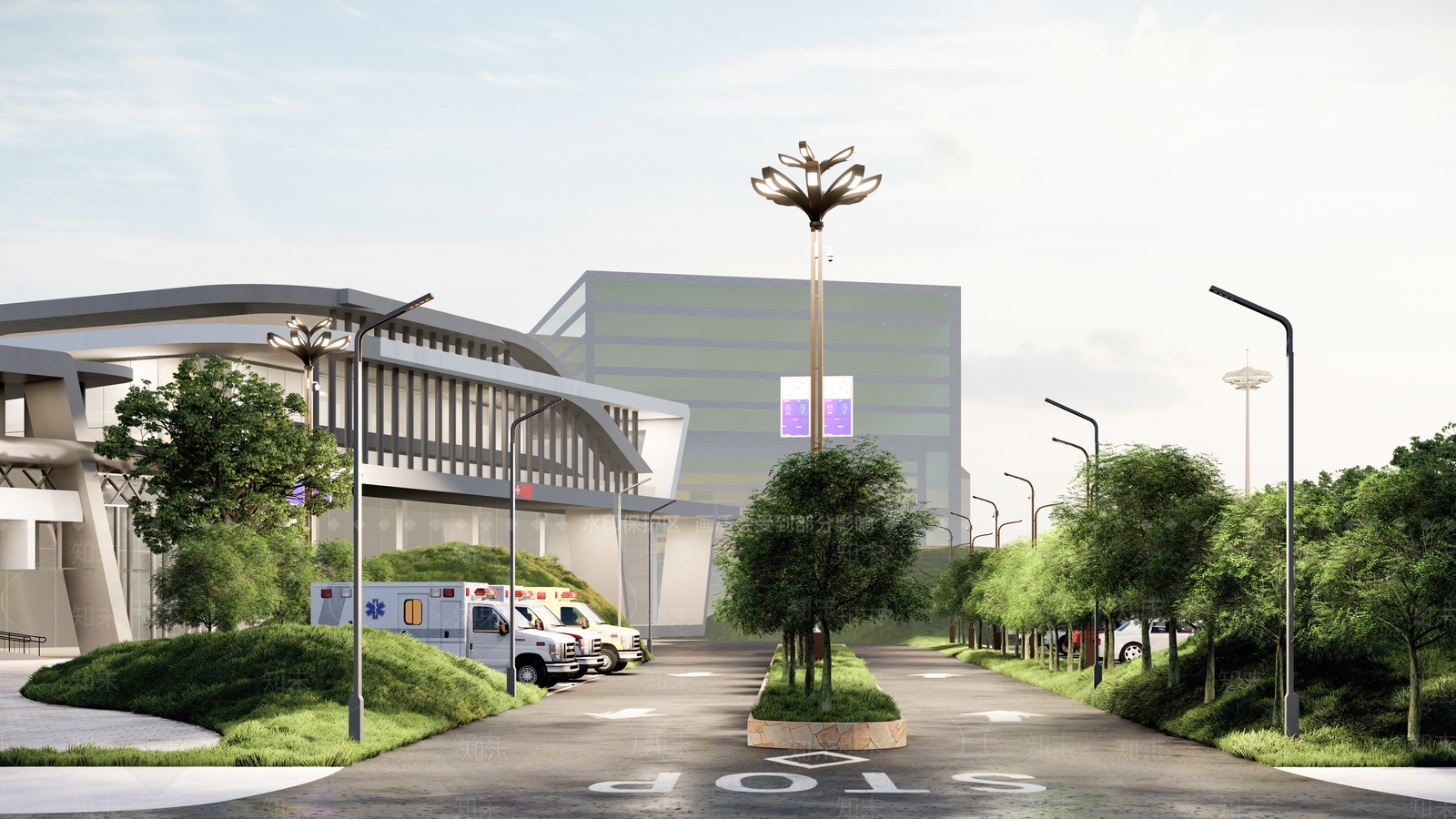 现代医疗建筑SU模型下载【ID:1141655501】