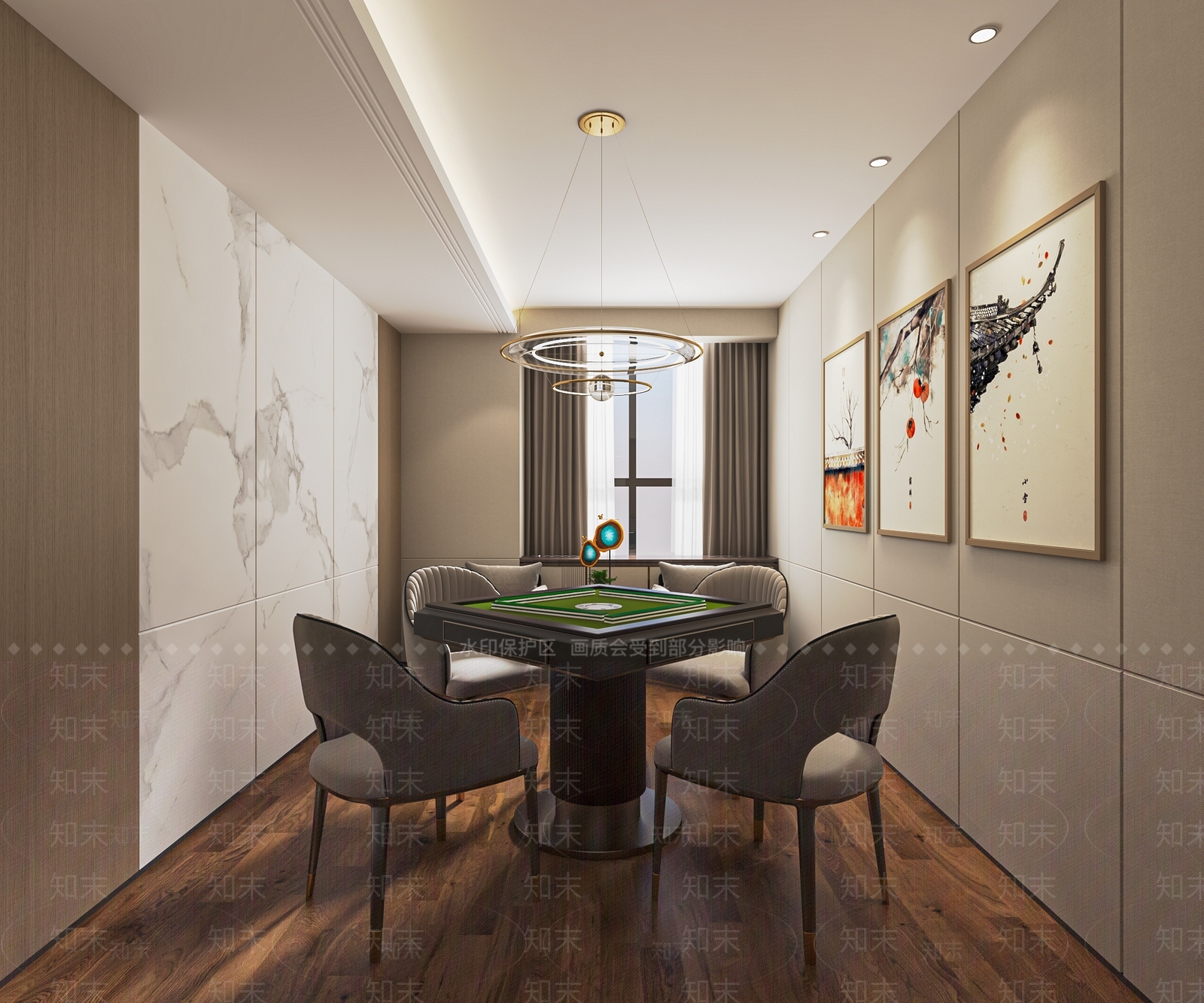 新中式棋牌室包厢SU模型下载【ID:1137674034】