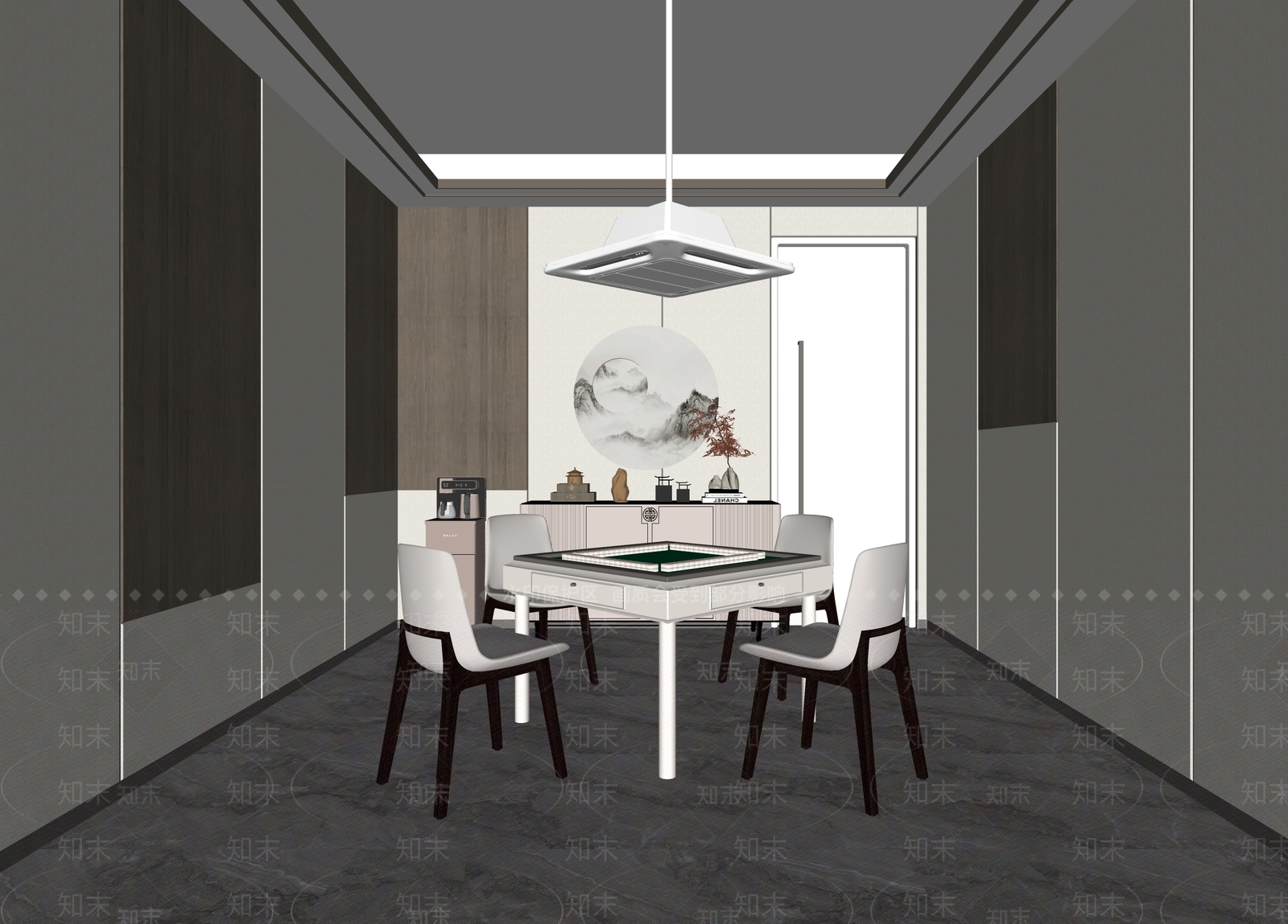 新中式棋牌室包厢SU模型下载【ID:1137675083】