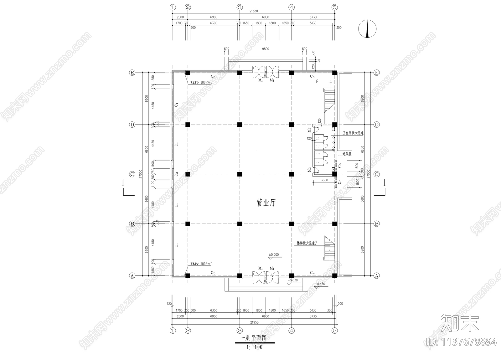 古建营业厅全套建筑cad施工图下载【ID:1137678894】