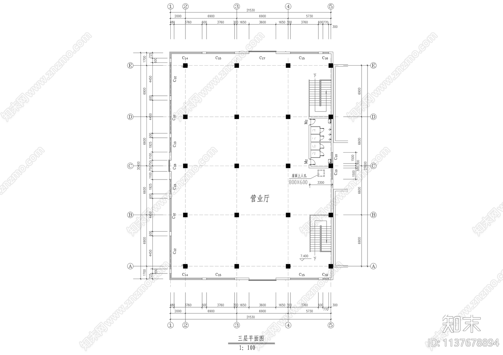 古建营业厅全套建筑cad施工图下载【ID:1137678894】