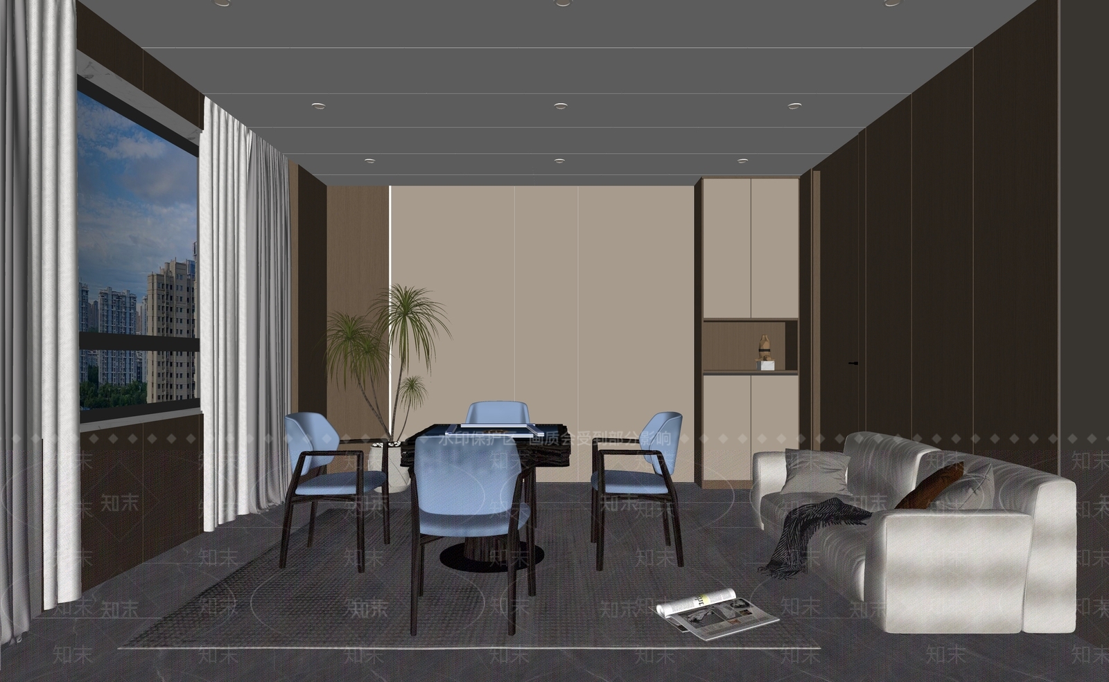 现代棋牌室包厢SU模型下载【ID:1137680307】