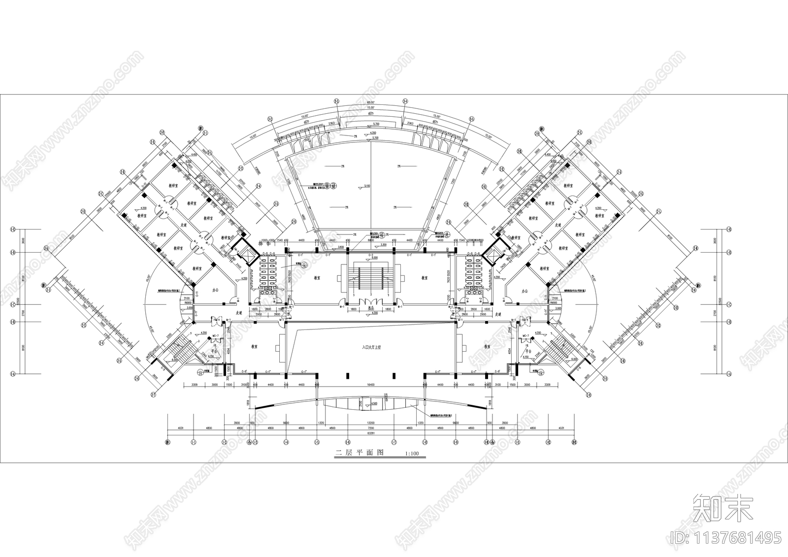 消防大队教学楼建筑cad施工图下载【ID:1137681495】