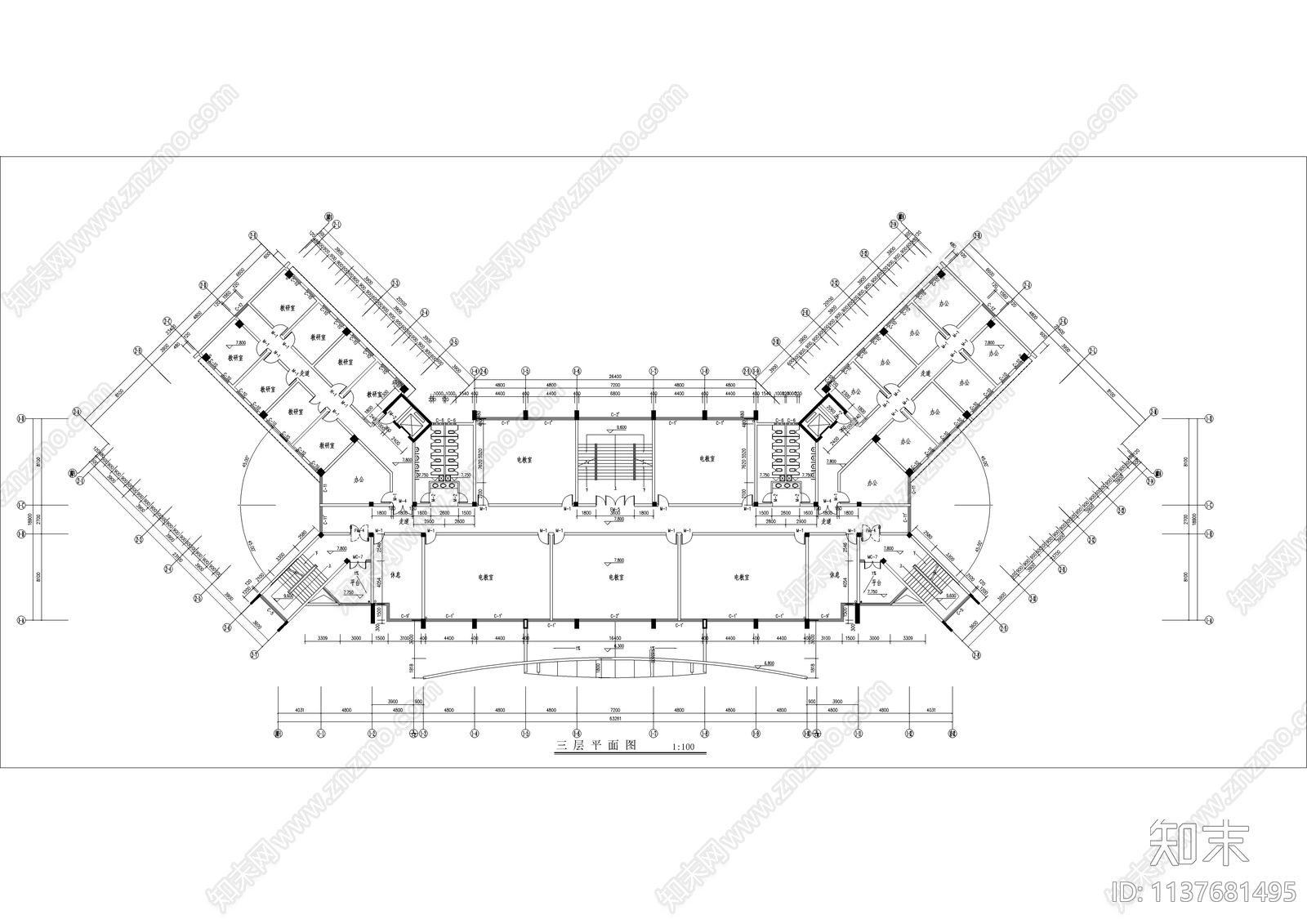 消防大队教学楼建筑cad施工图下载【ID:1137681495】