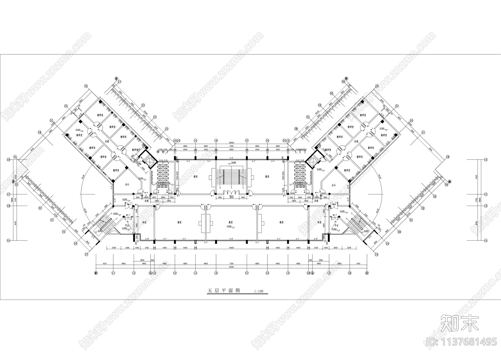 消防大队教学楼建筑cad施工图下载【ID:1137681495】