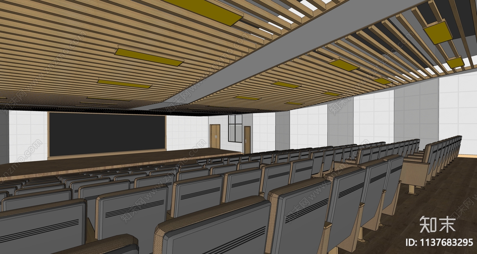 现代学校阶梯教室SU模型下载【ID:1137683295】
