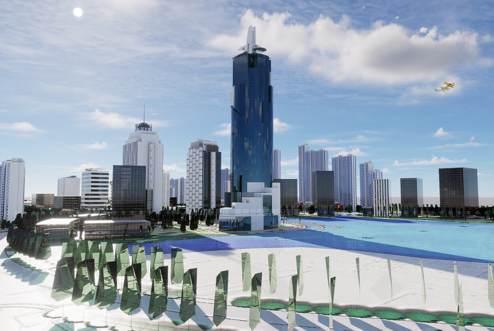 现代大型社区鸟瞰图规划SU模型下载【ID:1137689422】