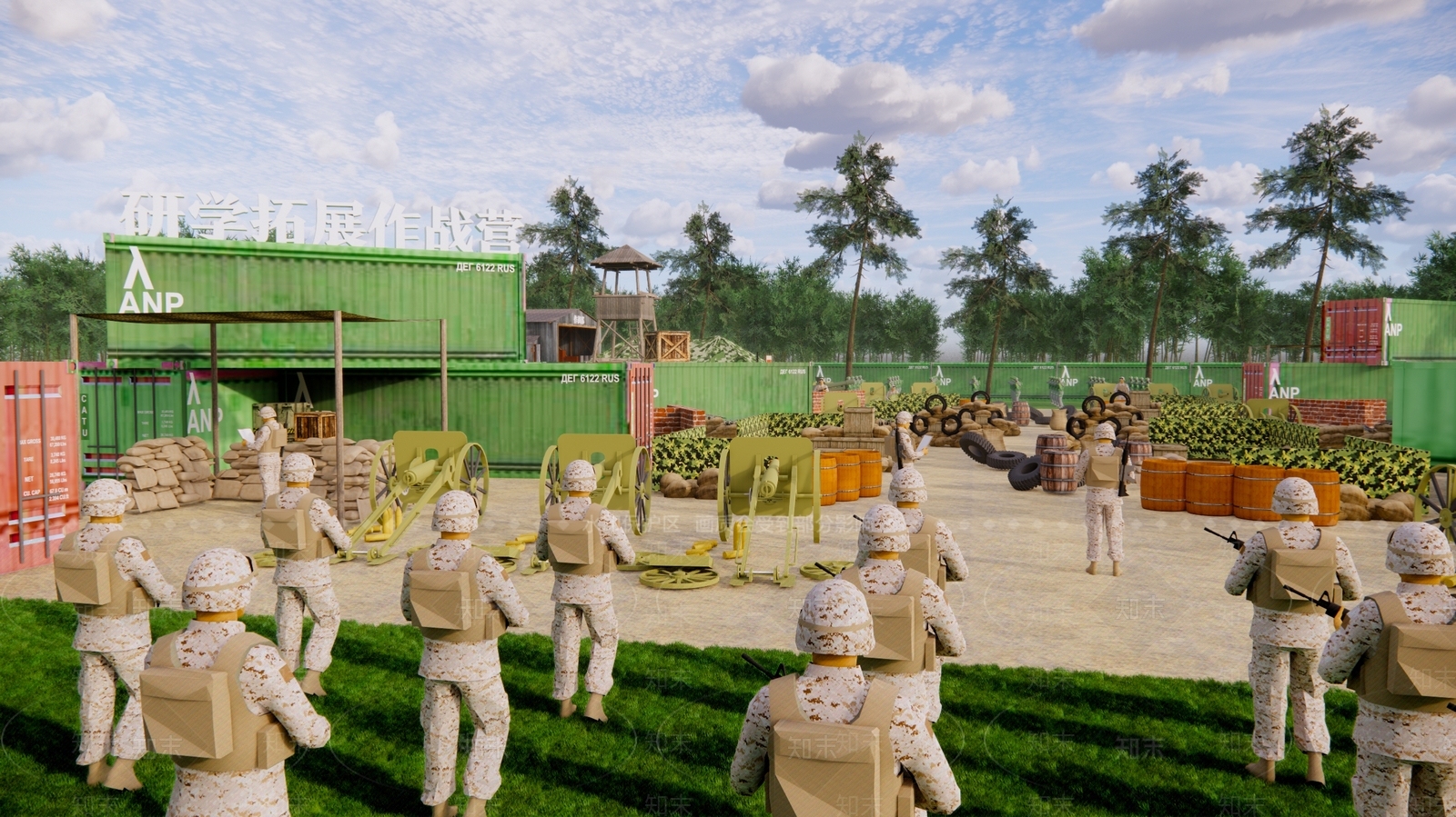 丛林CS基地SU模型下载【ID:1137689490】