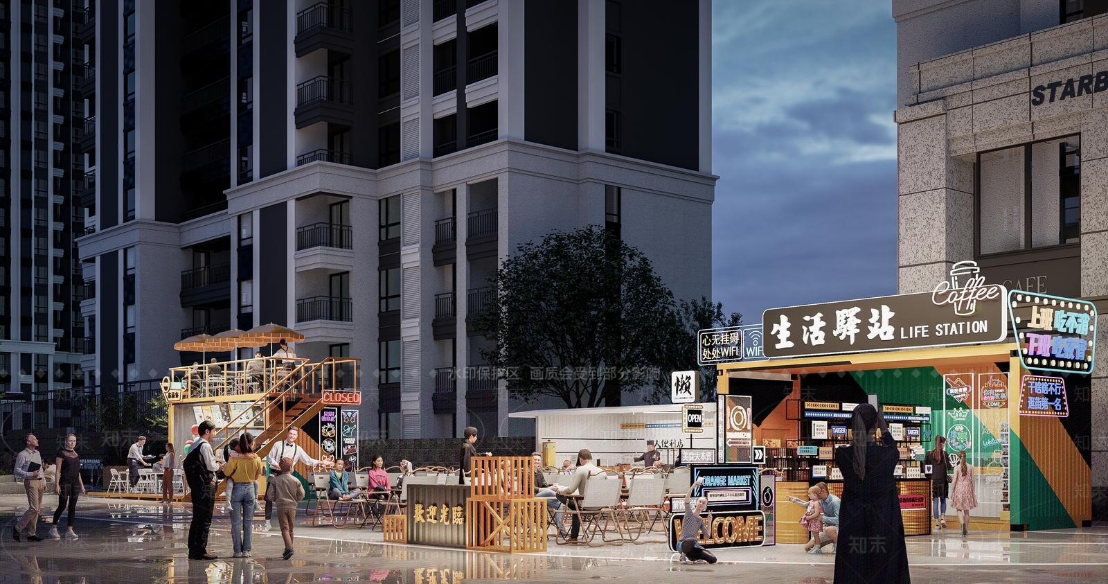 现代集装箱集市SU模型下载【ID:1137689710】