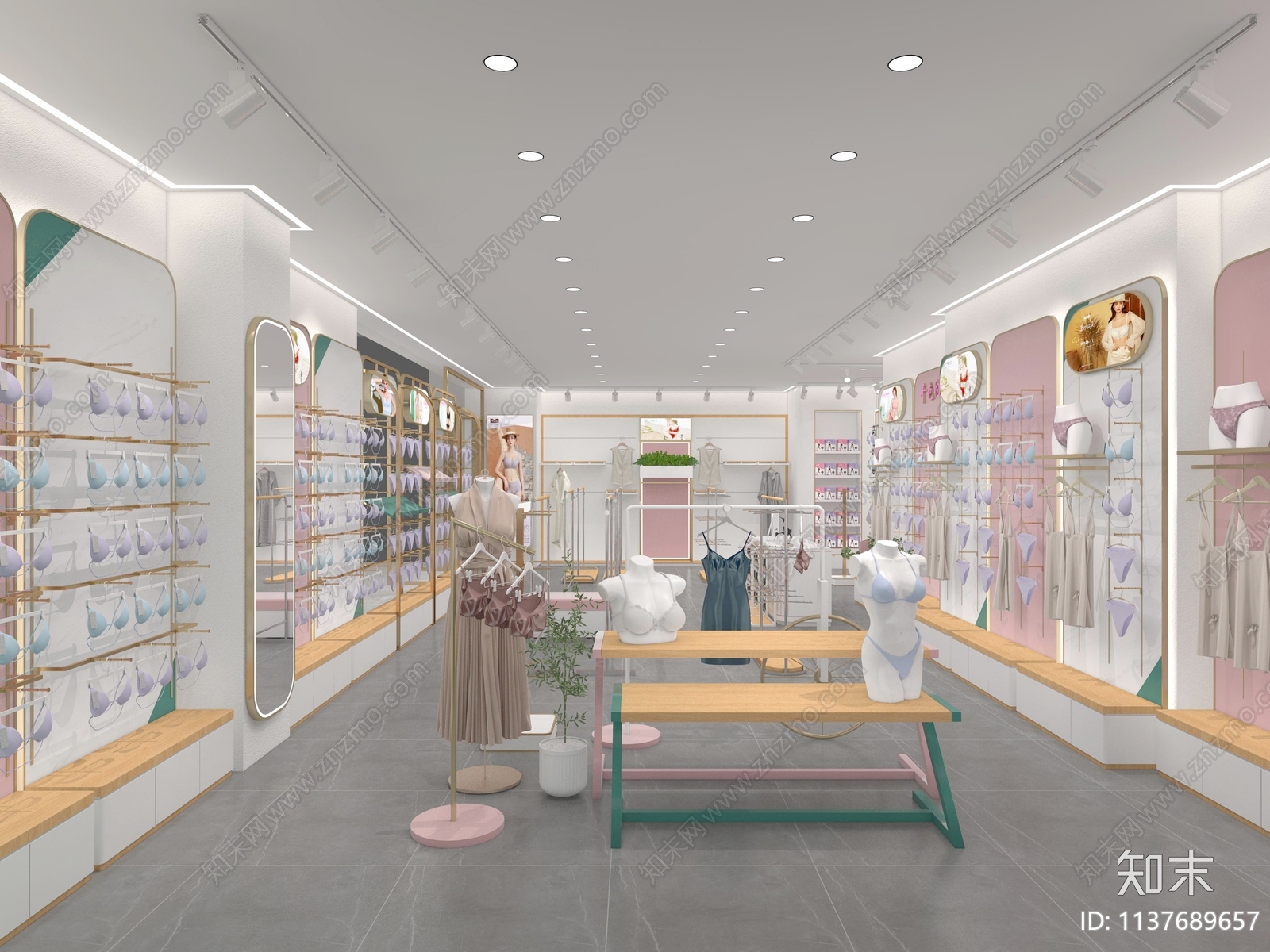 现代轻奢女士内衣店3D模型下载【ID:1137689657】