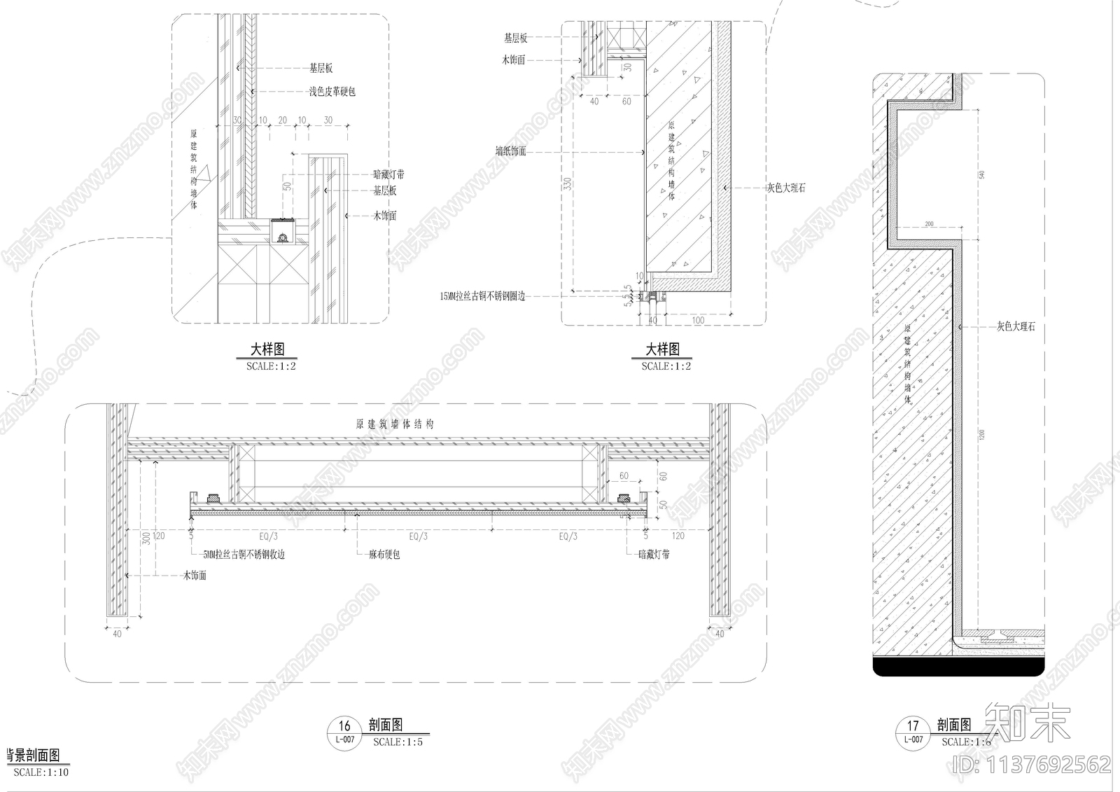 酒店客房标准双床房cad施工图下载【ID:1137692562】