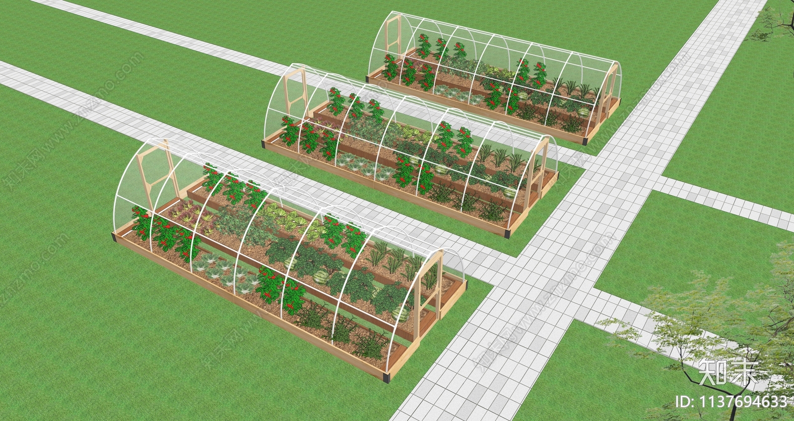 现代农场菜园SU模型下载【ID:1137694633】
