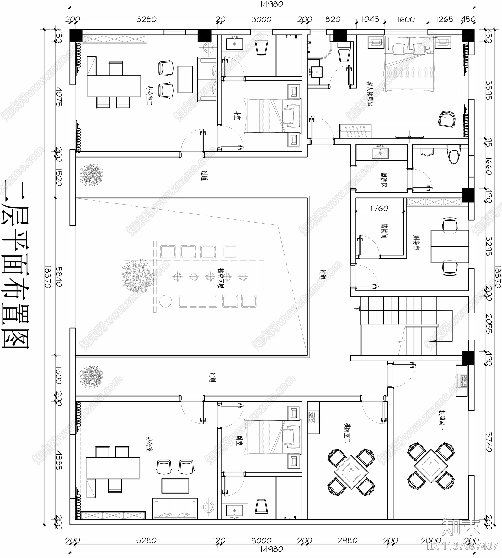 400平会所平面图cad施工图下载【ID:1137697437】