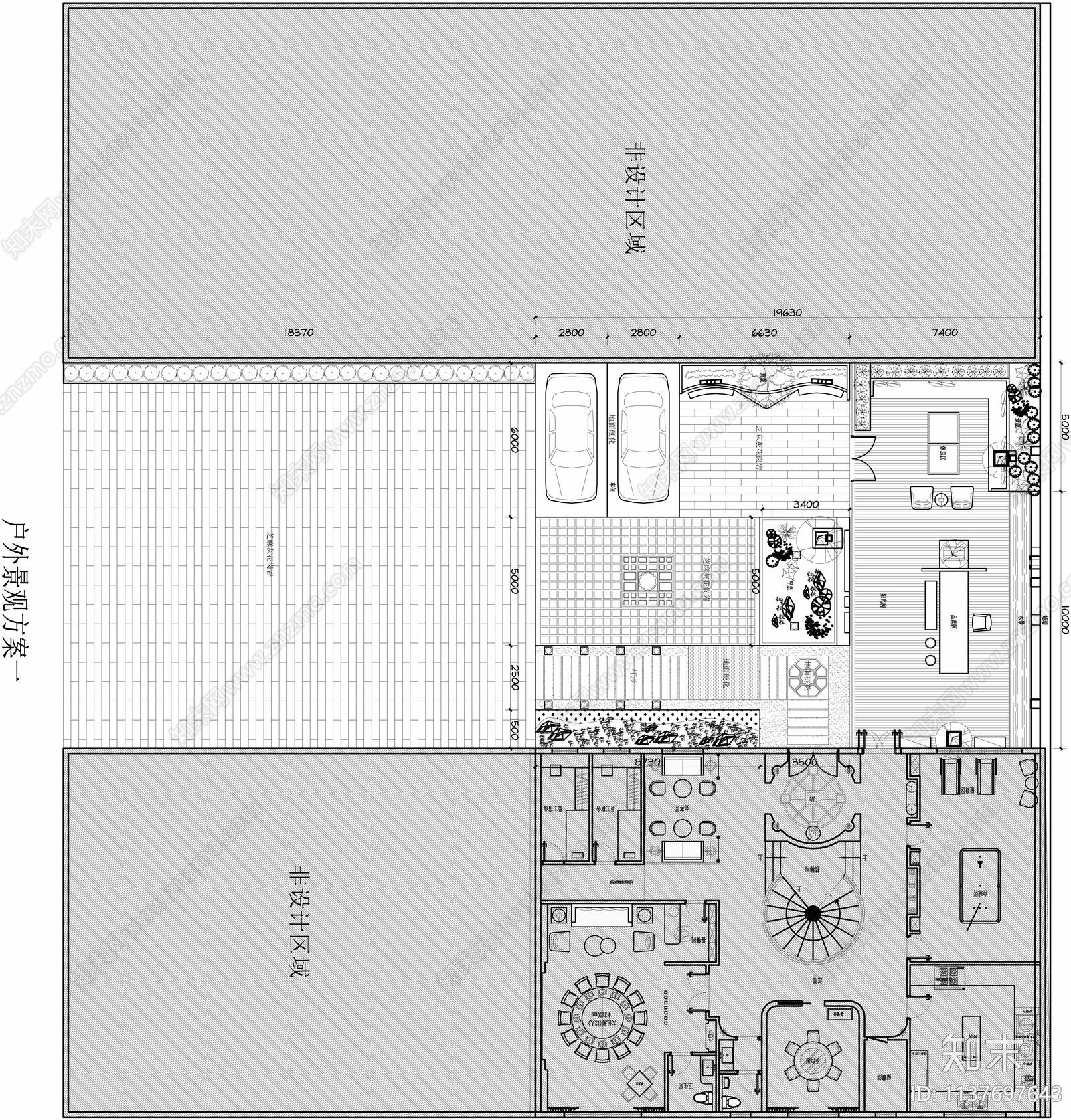 400平会所庭院平面图施工图下载【ID:1137697643】