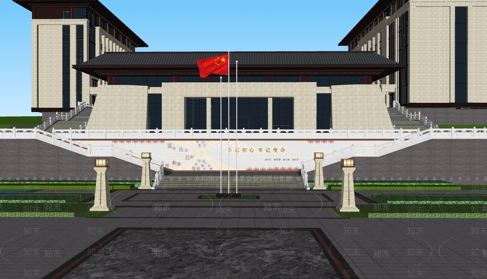 新中式学校党校SU模型下载【ID:1137698126】