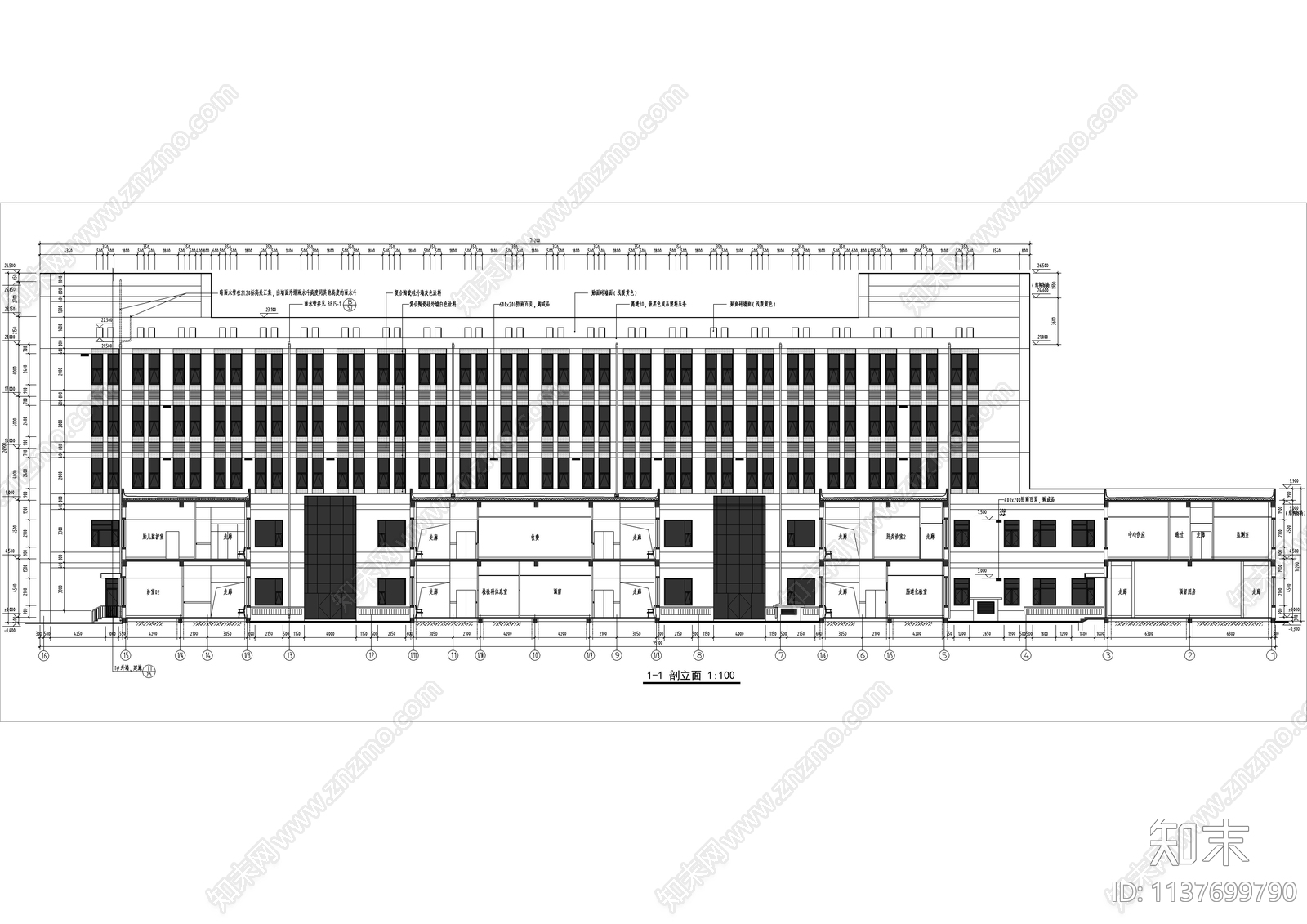 传染病医院全套建筑cad施工图下载【ID:1137699790】