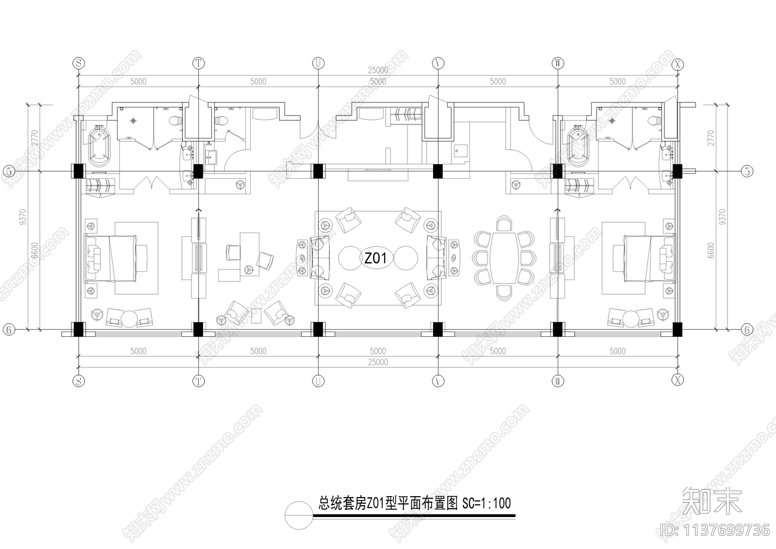 酒店客房平面方案图施工图下载【ID:1137699736】