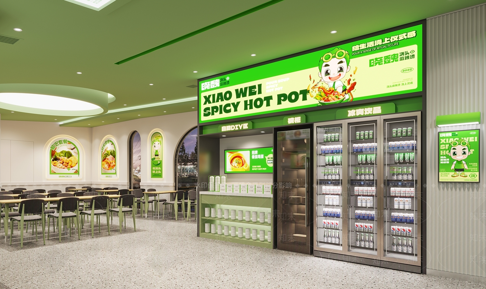 现代麻辣烫店3D模型下载【ID:1137700981】