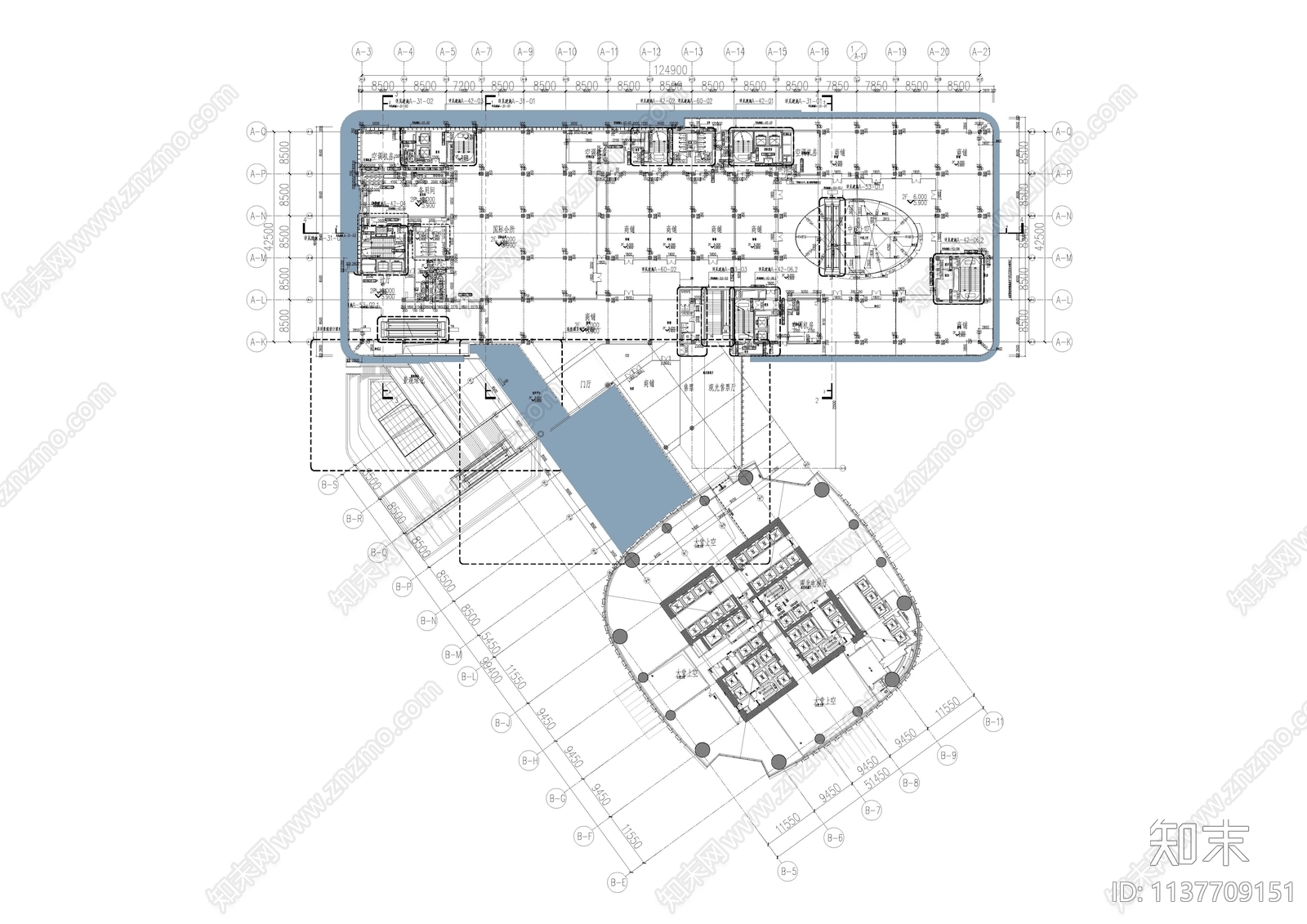 湖北88层超高层商业综合体建筑cad施工图下载【ID:1137709151】