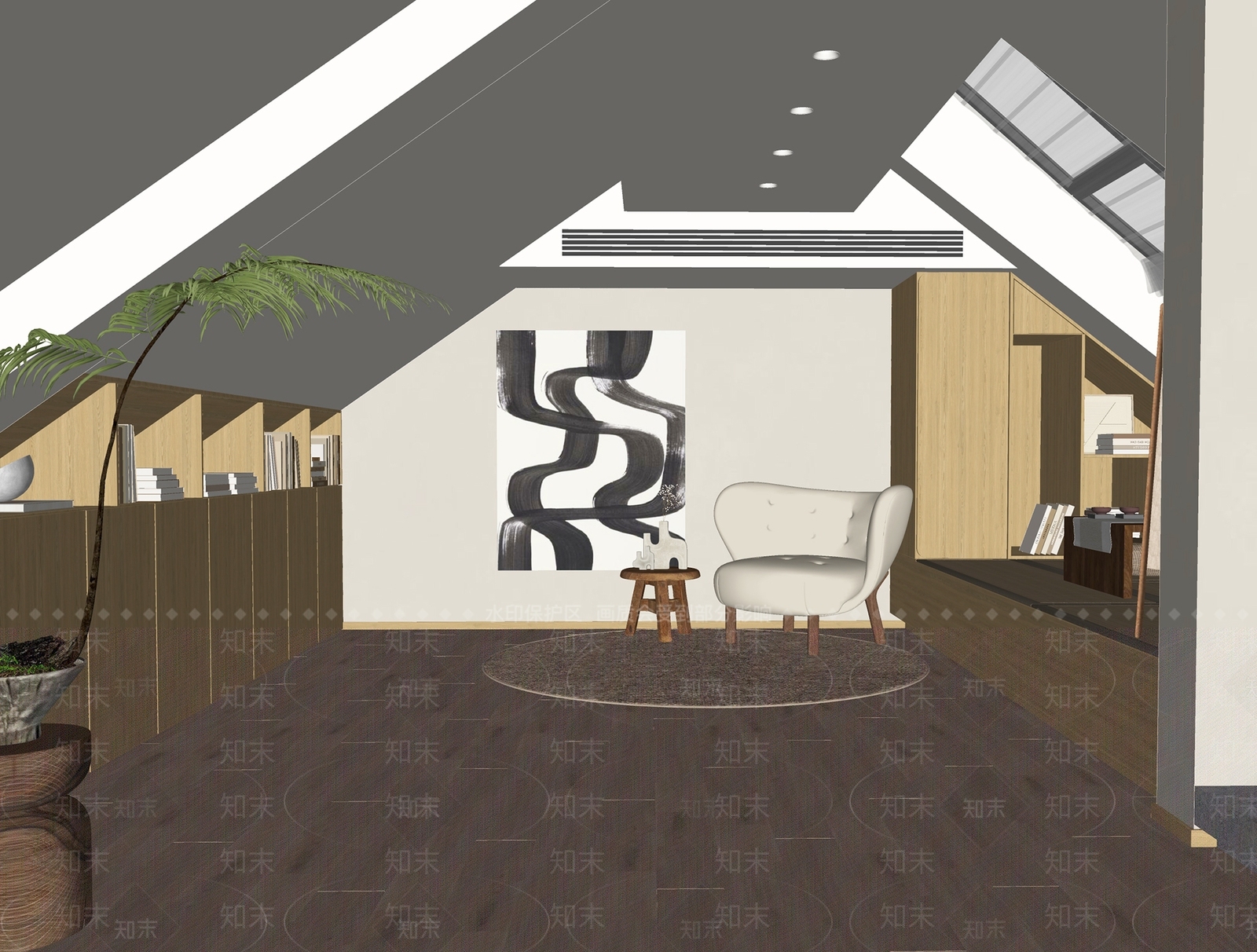 现代阁楼SU模型下载【ID:1137709654】