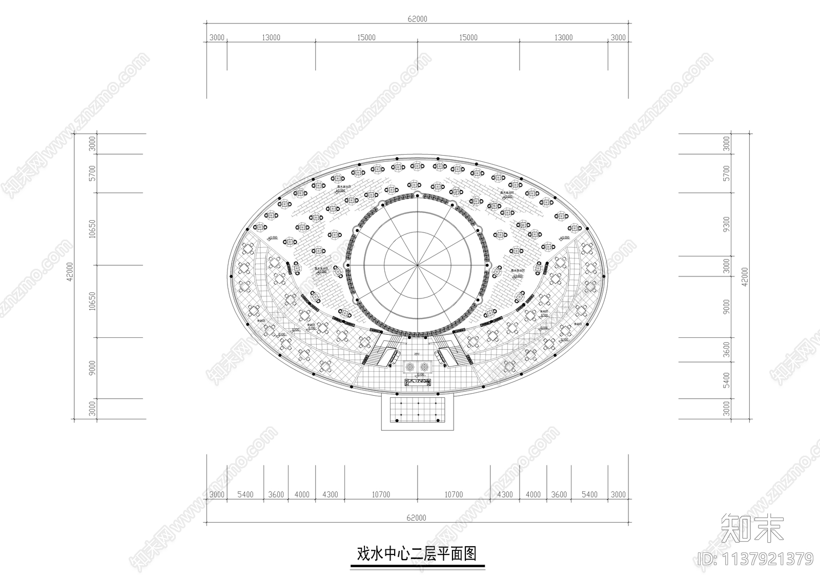 娱乐戏水中心建筑装修cad施工图下载【ID:1137921379】