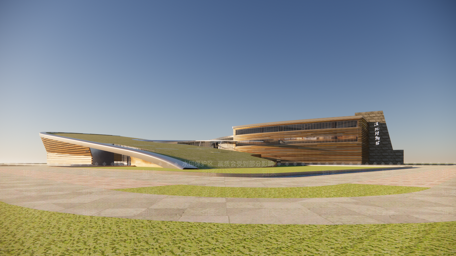 现代展览馆建筑SU模型下载【ID:1137713309】