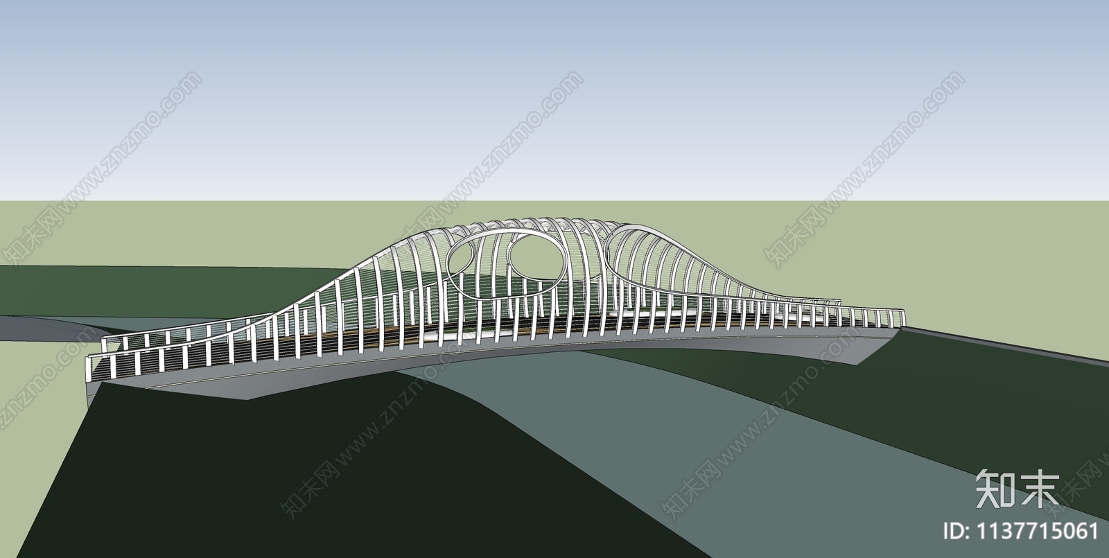 现代大桥SU模型下载【ID:1137715061】