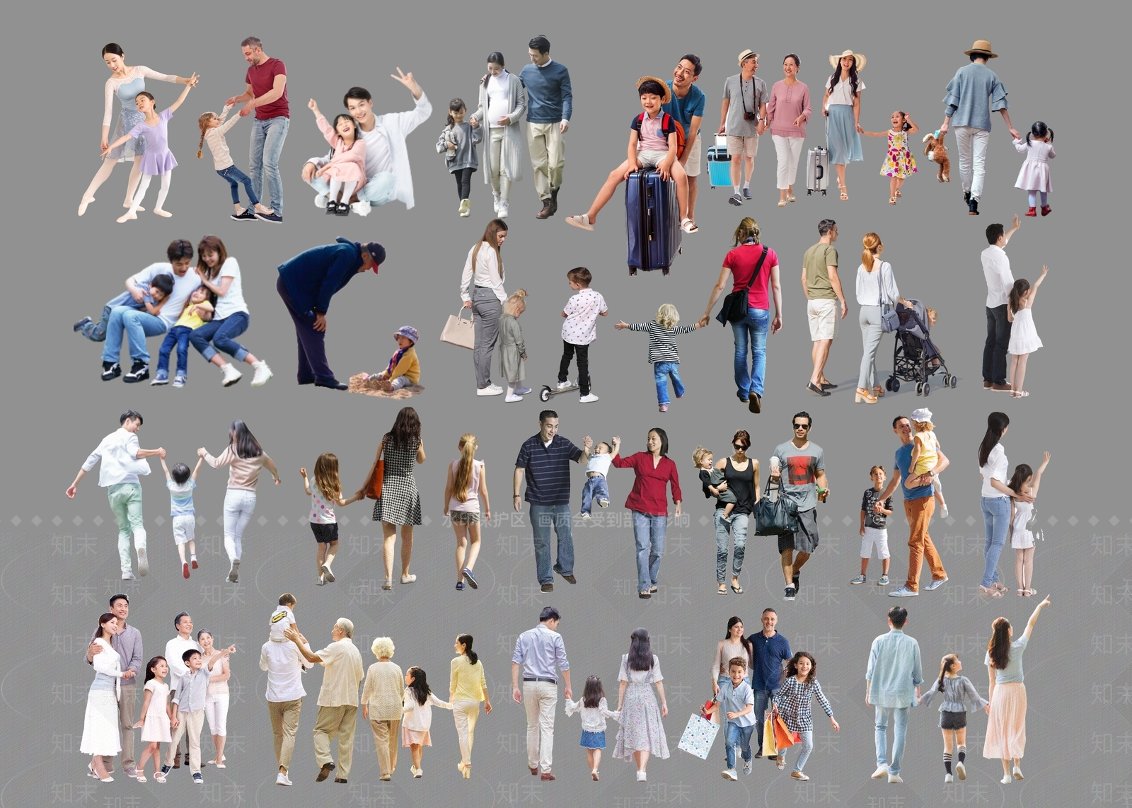 2D亲子人物组合SU模型下载【ID:1137720910】