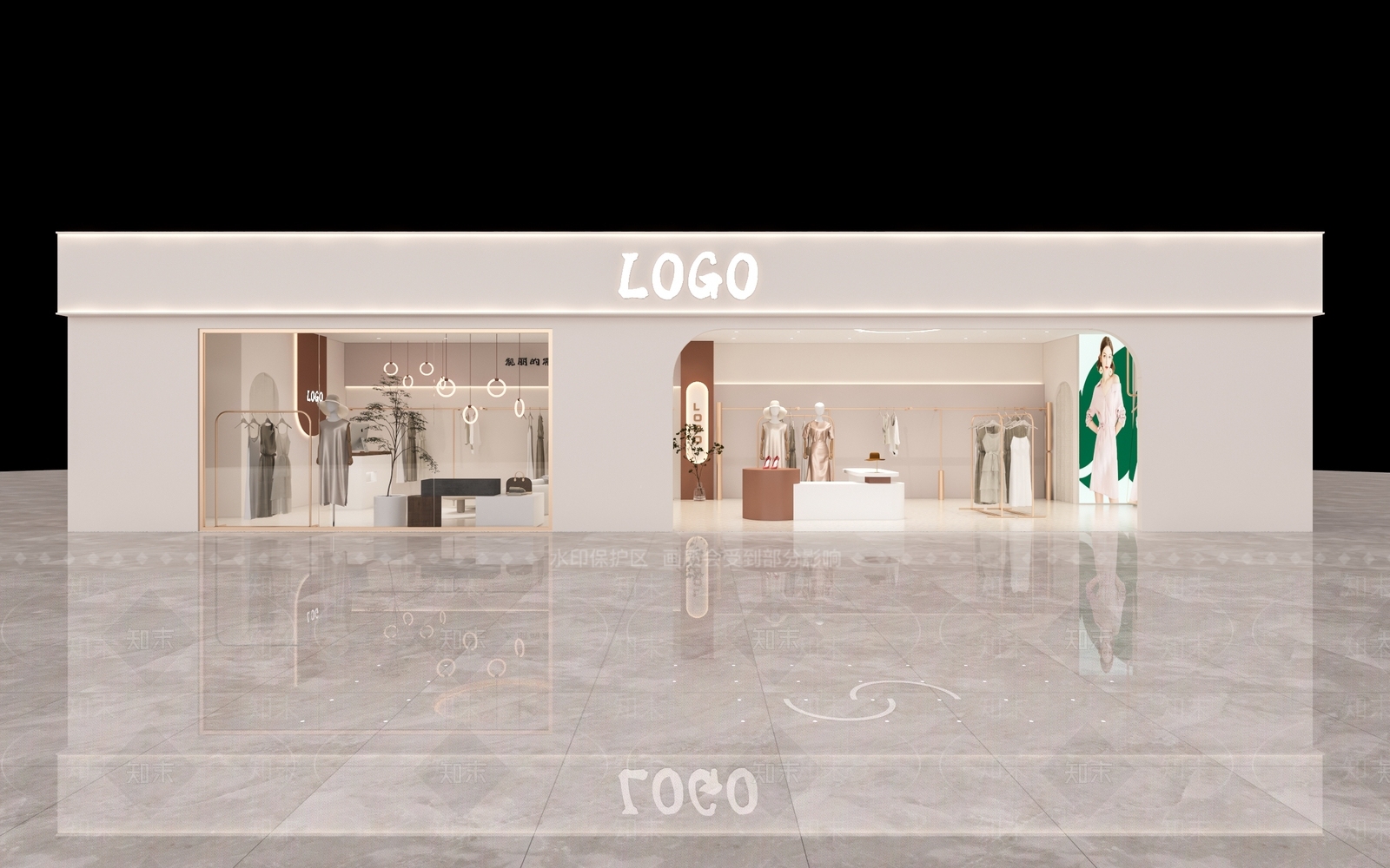 现代女装服装店3D模型下载【ID:1137721706】
