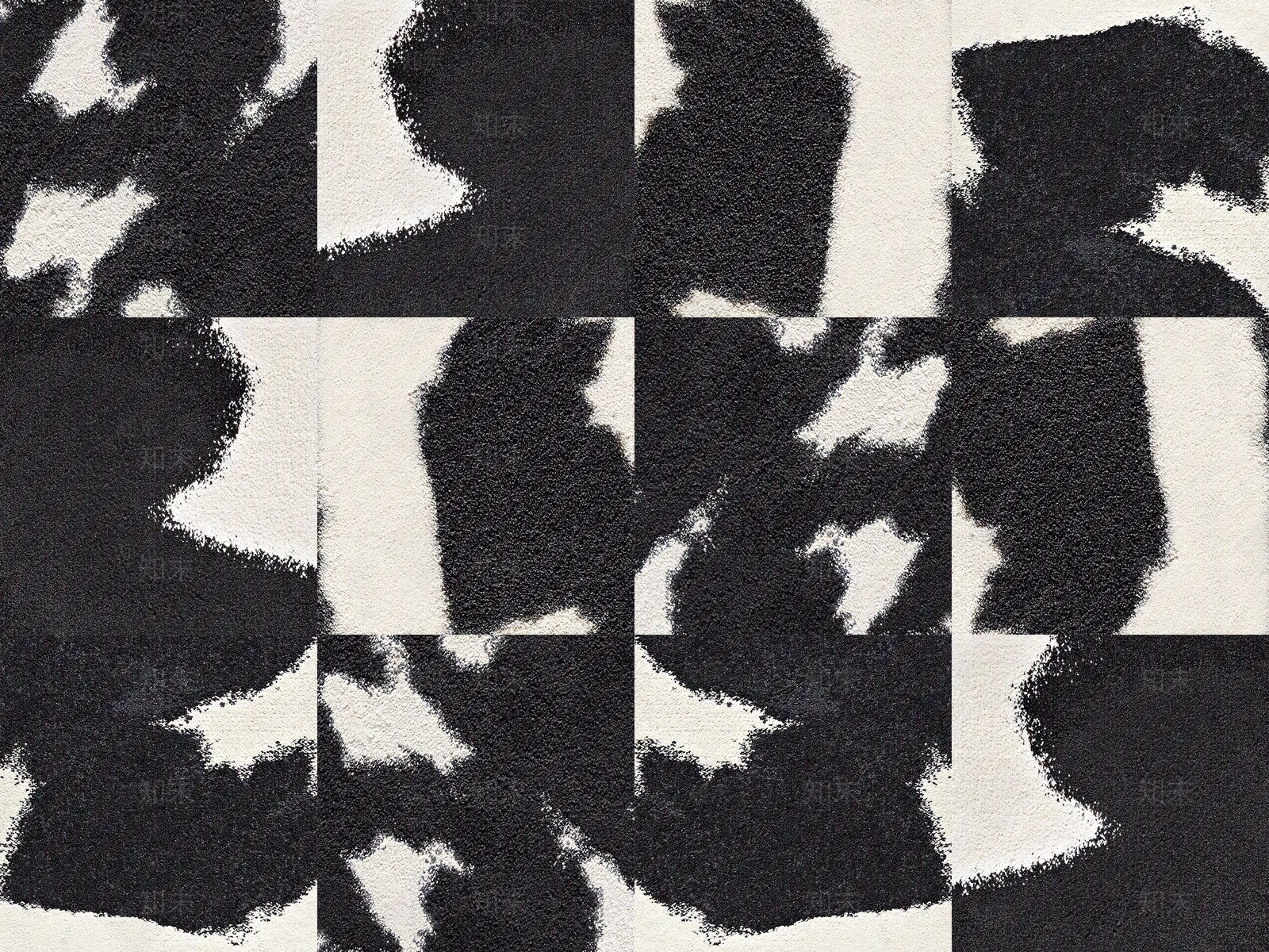 现代黑白毛绒地毯贴图下载【ID:1137722672】