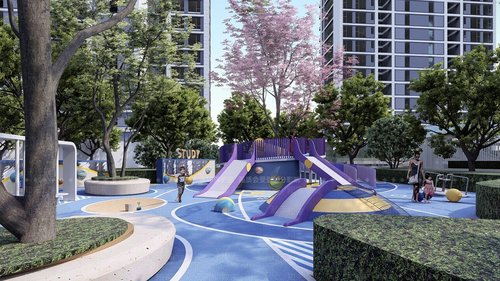 现代圆环星系主题儿童游乐区SU模型下载【ID:1137723224】