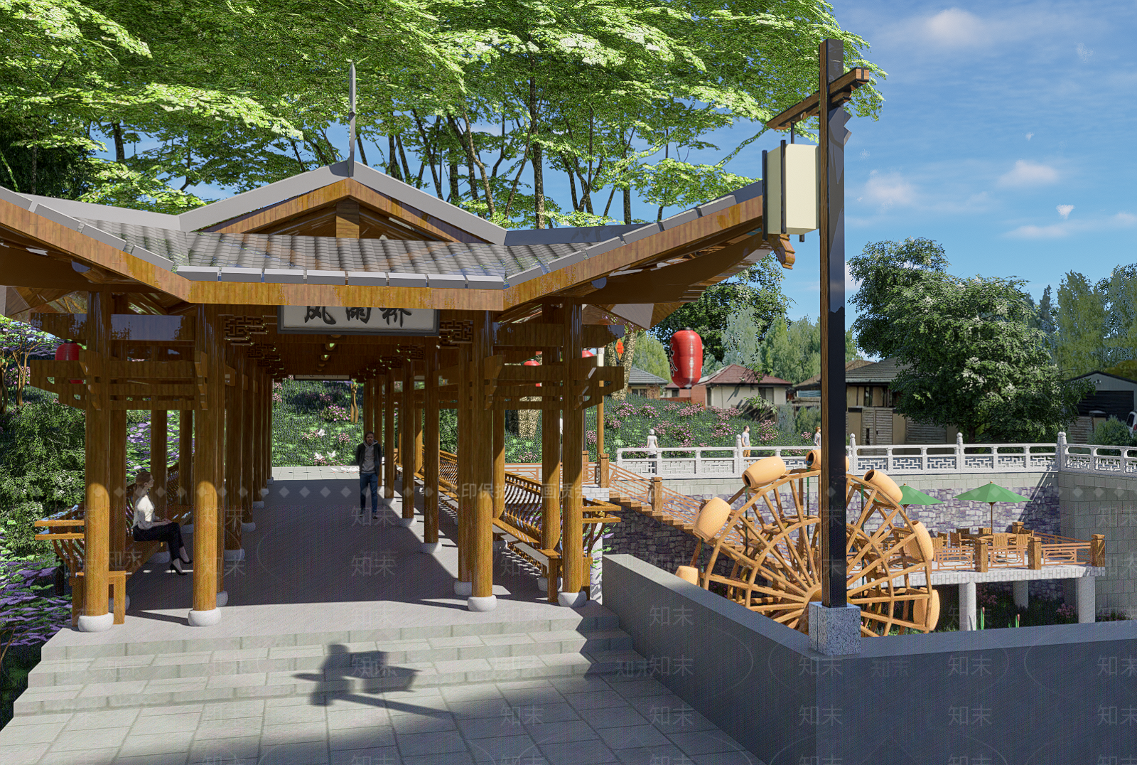 中式乡村公园SU模型下载【ID:1138016550】